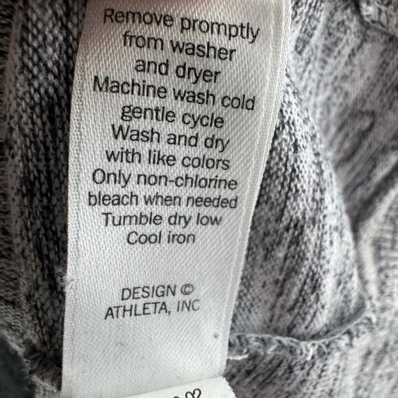 Athleta Sweater Women S Heather Gray Open Front Hoodie Cardigan Pockets Active - Picture 14 of 14